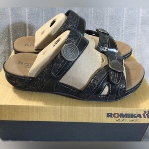 Romika Fidschi 22 Black Gold Women's Sandals EU 37 US 6 to 6.5
